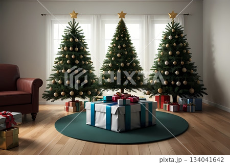 クリスマスツリーとプレゼント 134041642