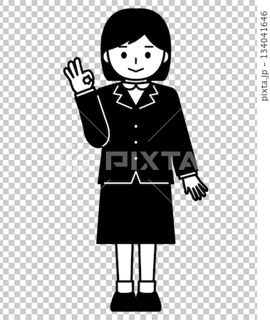 Girl giving an OK sign 134041646