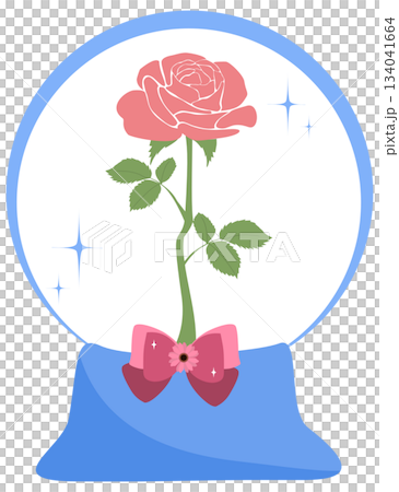 Pink Rose in Snow Globe, Romantic Valentine Day element Pink Rose in Snow Globe, Romantic Valentine Day element 134041664