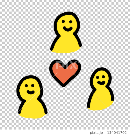 思いやり、親友、仲良し｜手描きイラストアイコン 134041702