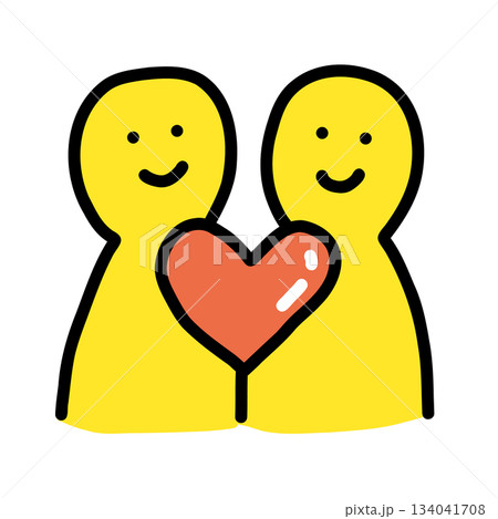 カップル・夫婦・恋人・思いやり｜手描きイラストアイコン 134041708