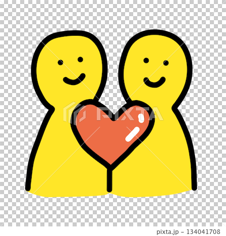 カップル・夫婦・恋人・思いやり｜手描きイラストアイコン 134041708