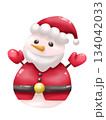 サンタの衣装を身につけた雪だるまのイラスト 134042033