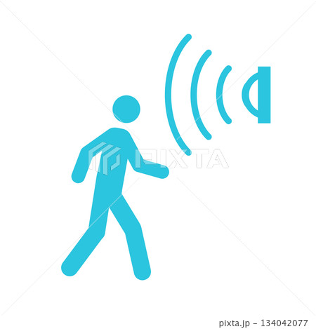Home Motion Detector. Isolated on white background. From blue icon set. Home Motion Detector. Isolated on white background. From blue icon set. 134042077