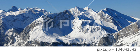 Snow covered mountains in Central Switzerland. Snow covered mountains in Central Switzerland. 134042342