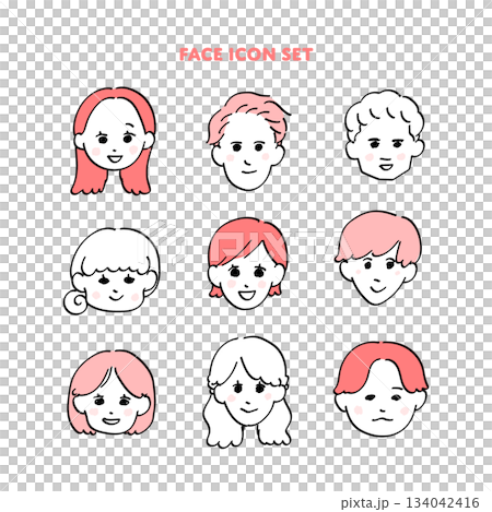 手繪圖示集/簡易人物插畫素材 134042416