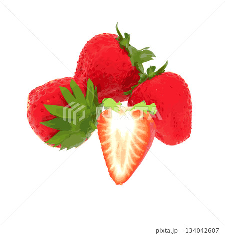 春の味覚でフルーツであるイチゴのイラスト 春の味覚でフルーツであるイチゴのイラスト 134042607