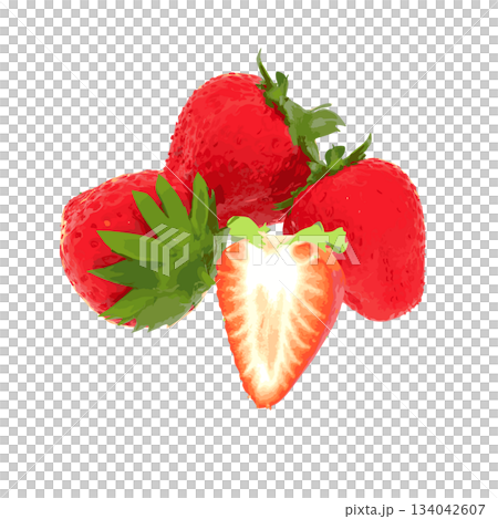 春の味覚でフルーツであるイチゴのイラスト 春の味覚でフルーツであるイチゴのイラスト 134042607