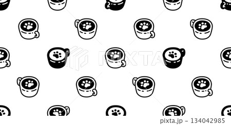 coffee cup seamless pattern footprint dog paw pet cat puppy vector cafe bakery water drink hot tea cartoon doodle tile background gift wrapping paper repeat wallpaper scarf isolated illustration black coffee cup seamless pattern footprint dog paw pet cat puppy vector cafe bakery water drink hot tea cartoon doodle tile background gift wrapping paper repeat wallpaper scarf isolated illustration black 134042985