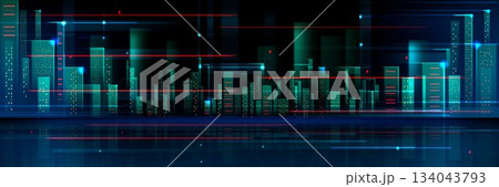 Futuristic abstract tech cityscape background Futuristic abstract tech cityscape background 134043793