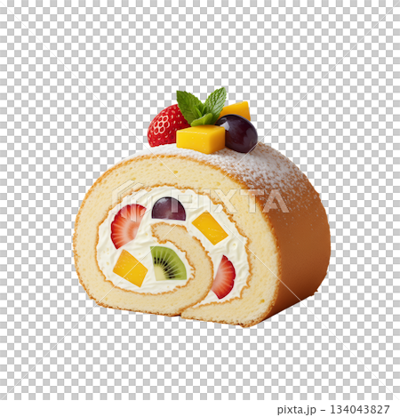 Fruit roll cake (transparent background) 134043827