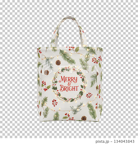 クリスマス柄エコバッグ（背景透過） 134043843
