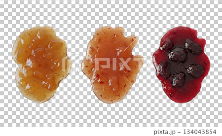 3種水果果醬(透明背景) 3種水果果醬(透明背景) 134043854