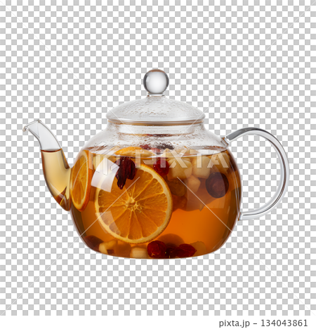 水果茶（玻璃茶壺）透明背景 134043861