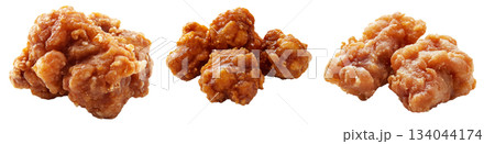 Crispy glazed fried chicken Karaage nuggets isolated on white transparent background. Concept of Asian cuisine and Japan Crispy glazed fried chicken Karaage nuggets isolated on white transparent background. Concept of Asian cuisine and Japan 134044174