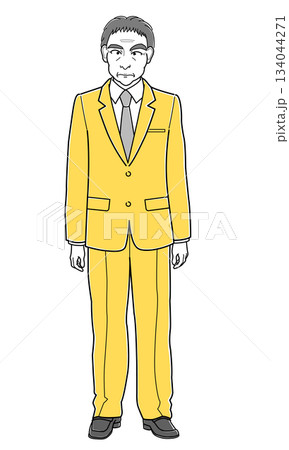 立ち姿勢のスーツの中年男性（シンプル） 134044271