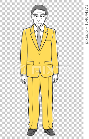 立ち姿勢のスーツの中年男性（シンプル） 134044271