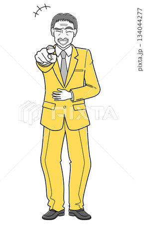 腹を抱えて笑うスーツの中年男性(シンプル) 腹を抱えて笑うスーツの中年男性(シンプル) 134044277
