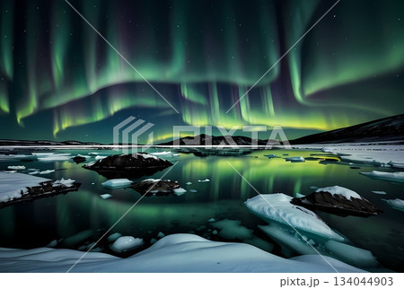 オーロラの見える景色 オーロラの見える景色 134044903