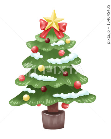 クリスマスツリーのイラスト 134045435