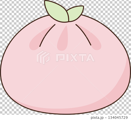 Cute Cartoon Pink Steamed Bun Illustration Cute Cartoon Pink Steamed Bun Illustration 134045729