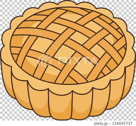 Pineapple Tart or Pie with Lattice Crust Illustration 134045737