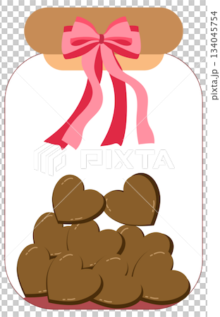 Chocolate Cookies in a Glass Jar, valentine element 134045754