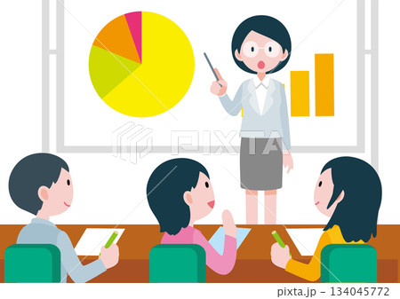 質の高い高等教育を受けている様子のイラスト 質の高い高等教育を受けている様子のイラスト 134045772