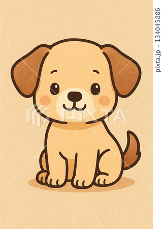 お座りする犬のイラスト 134045886