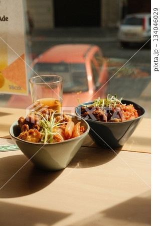 Spicy Korean Fried Chicken Street Food 134046029