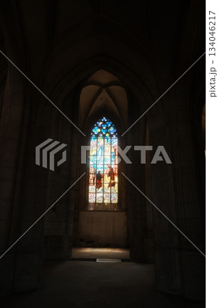 Ancient Chapel Light Through Stained Glass Ancient Chapel Light Through Stained Glass 134046217