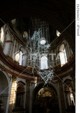 Baroque Church Interior With Light Trails Baroque Church Interior With Light Trails 134046242