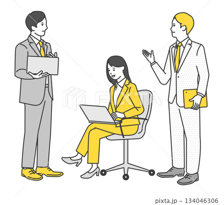 会話をするビジネスパーソンのイラストベクター素材 134046306