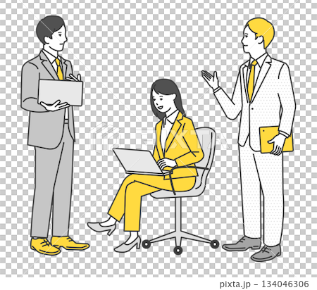 Vector illustration of business people having a conversation 134046306