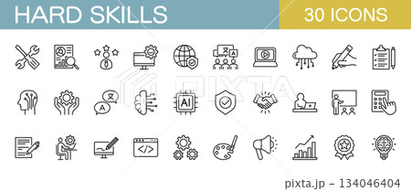 仕事の専門スキル　ラインアイコンセット 134046404