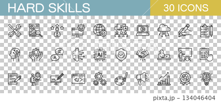 仕事の専門スキル　ラインアイコンセット 134046404