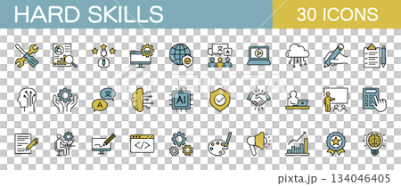仕事の専門スキル　ラインアイコンセット　カラー 134046405