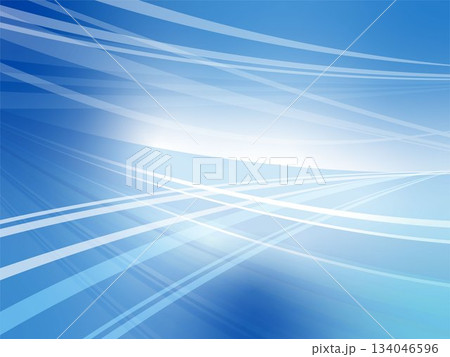 鮮やかで透明感のあるマリンブルーの波形背景 134046596