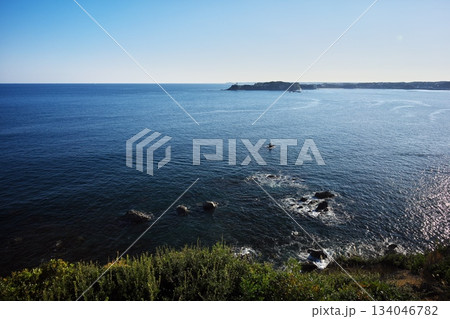 秋の鳥羽市　菅崎園地 春雨展望台から安乗先崎の眺め 134046782