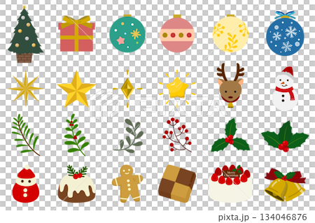 クリスマスのアイコンセット　 134046876