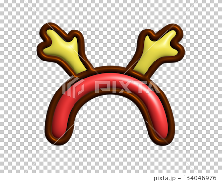 This colorful illustration of a 3D reindeer antler headband is perfect for Christmas and other festive occasions This colorful illustration of a 3D reindeer antler headband is perfect for Christmas and other festive occasions 134046976