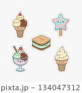 set of ice cream cartoon icons in cartoon style 134047312