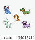 vector set of puppy 134047314