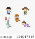 vector set of boy and girl playing 134047316