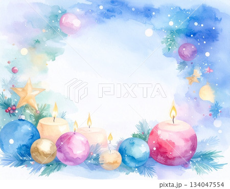 クリスマスモチーフのフレーム（AI生成画像） 134047554