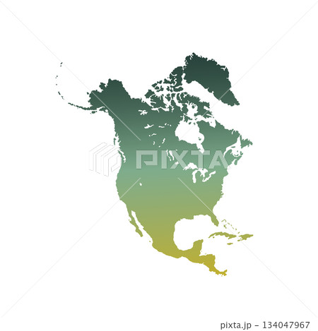 Map of North America, sign silhouette. World Map Globe. Vector Illustration isolated on white background. American continent 134047967