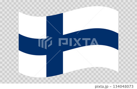 Flag of Finland. Finnish national symbol in official colors. Template icon. Abstract vector background 134048073