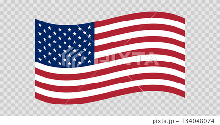 Flag of USA, The United States of America. American national symbol in official colors. Template icon. Abstract vector background 134048074
