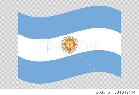 Flag of Argentina. Argentine national symbol in official colors. Template icon. Abstract vector background 134048474