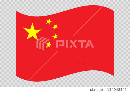Flag of China. Chinese national symbol in official colors. Template icon. Abstract vector background 134048543